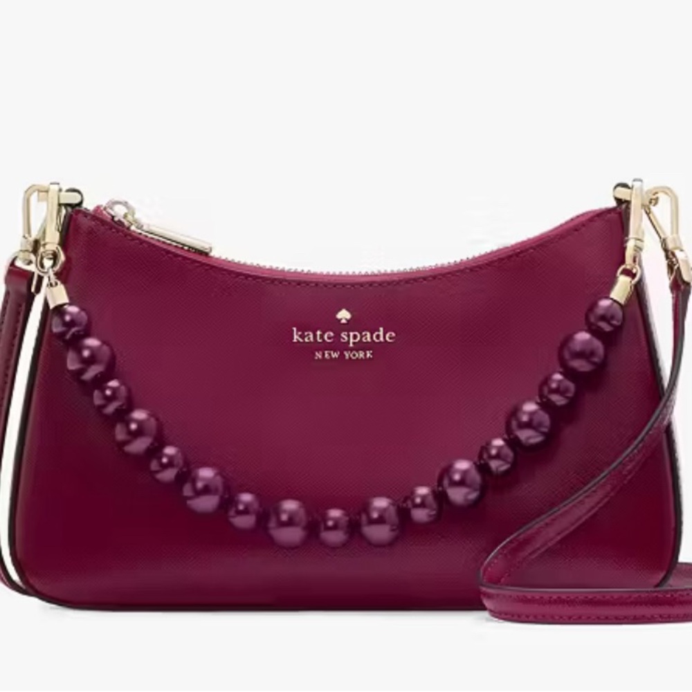 Kate Spade Plum Crossbody Bag with Beaded Detail